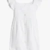 Conjunto de vestido com ilhós bordados para bebés