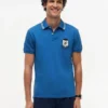 Corte regular Polo em piqué com emblema Monogram Corte regular Polo em piqué com emblema Monogram