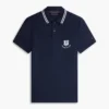 Corte regular Polo em piqué com emblema Monogram Corte regular Polo em piqué com emblema Monogram