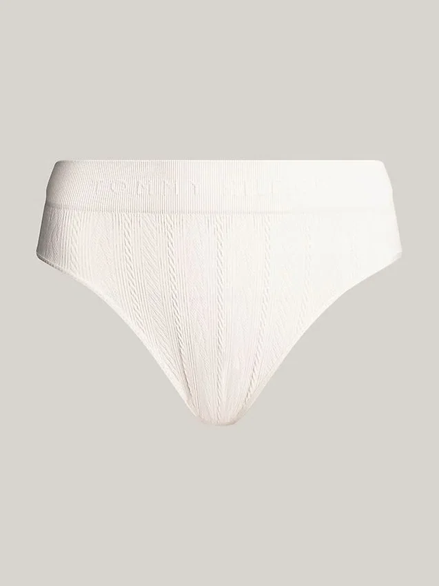 Cueca biquíni com logótipo em malha Cueca biquíni com logótipo em malha