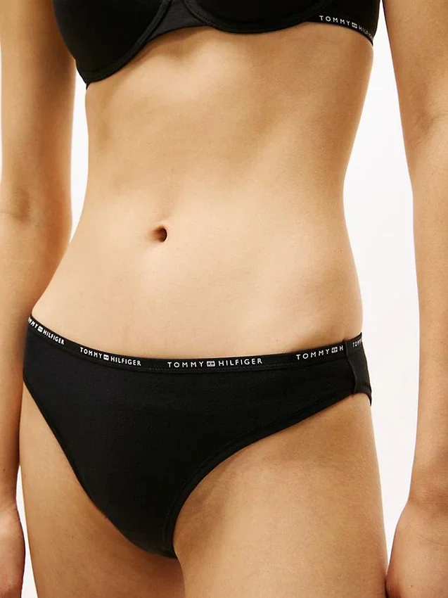 Cueca biquíni com logótipo repetido Cueca biquíni com logótipo repetido