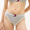Cueca biquíni em algodão elástico canelado Cueca biquíni em algodão elástico canelado