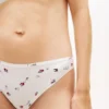 Cueca biquíni em jersey com estampado floral Cueca biquíni em jersey com estampado floral