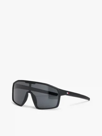 Óculos de sol com armação tipo máscara oversized