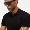 Óculos de sol com armação tipo máscara oversized