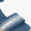 Espadrilha com cunha em ganga e logótipo em tecido Espadrilha com cunha em ganga e logótipo em tecido
