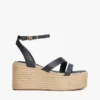 Espadrilha de plataforma com tiras de couro Espadrilha de plataforma com tiras de couro