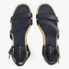 Espadrilha de plataforma com tiras de couro Espadrilha de plataforma com tiras de couro