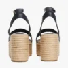Espadrilha de plataforma com tiras de couro Espadrilha de plataforma com tiras de couro