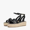 Espadrilha de plataforma com tiras torcidas em couro Espadrilha de plataforma com tiras torcidas em couro