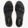 Espadrilha de plataforma com tiras torcidas em couro Espadrilha de plataforma com tiras torcidas em couro