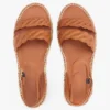 Espadrilha de plataforma com tiras torcidas em couro Espadrilha de plataforma com tiras torcidas em couro