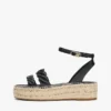 Espadrilha de plataforma com tiras torcidas em couro Espadrilha de plataforma com tiras torcidas em couro