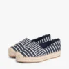 Espadrilha de plataforma em lona às riscas Espadrilha de plataforma em lona às riscas