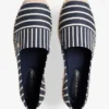 Espadrilha de plataforma em lona às riscas Espadrilha de plataforma em lona às riscas