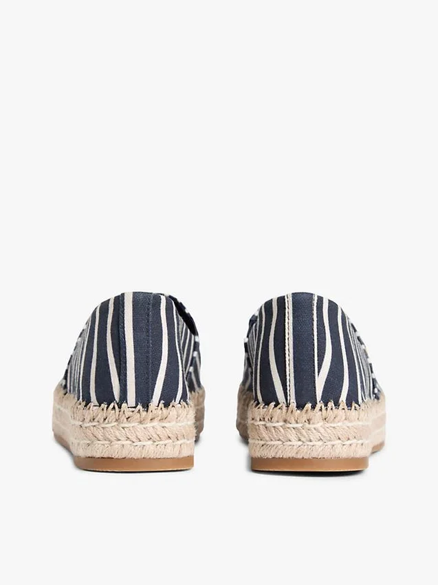 Espadrilha de plataforma em lona às riscas Espadrilha de plataforma em lona às riscas