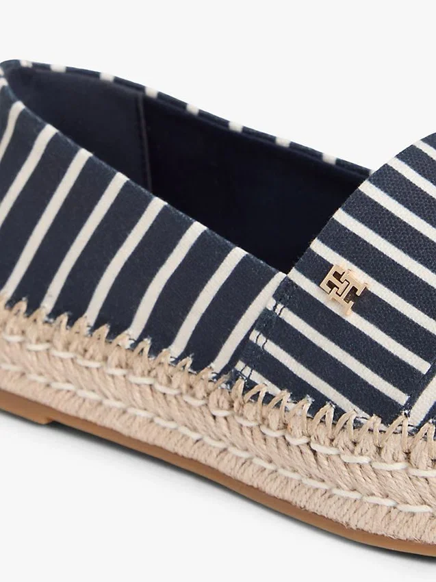 Espadrilha de plataforma em lona às riscas Espadrilha de plataforma em lona às riscas