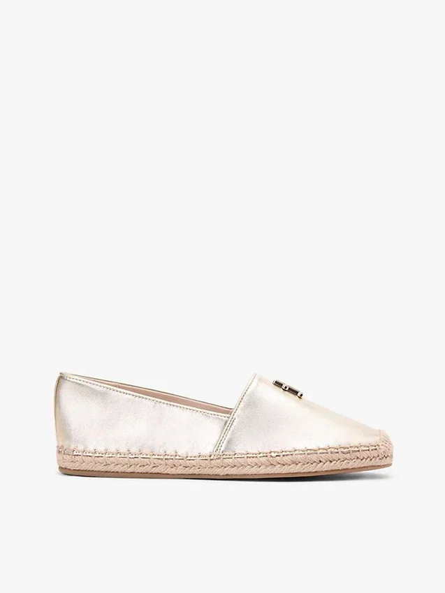 Espadrilha em couro metálico com TH Monogram Espadrilha em couro metálico com TH Monogram
