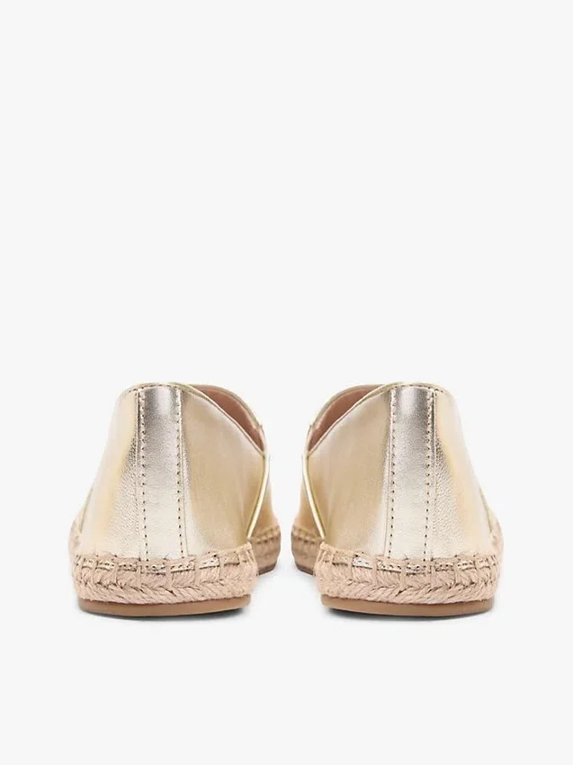 Espadrilha em couro metálico com TH Monogram Espadrilha em couro metálico com TH Monogram