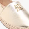 Espadrilha em couro metálico com TH Monogram Espadrilha em couro metálico com TH Monogram