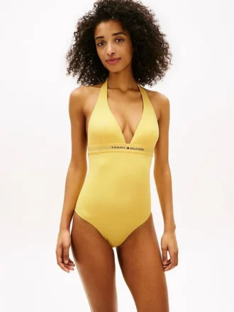 Fato de banho de uma peça com alças e logótipo Hilfiger