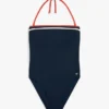 Fato de banho de uma peça com decote halter e corte alto Fato de banho de uma peça com decote halter e corte alto