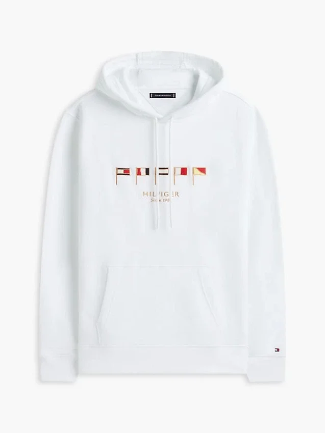 Hoodie com bandeira náutica bordada Hoodie com bandeira náutica bordada