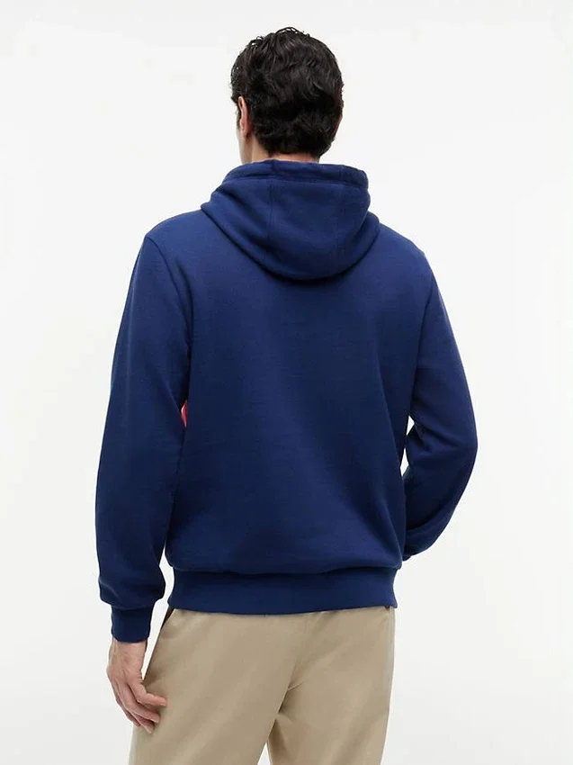 Hoodie com capuz em blocos de cor e logótipo Tommy bordado Hoodie com capuz em blocos de cor e logótipo Tommy bordado