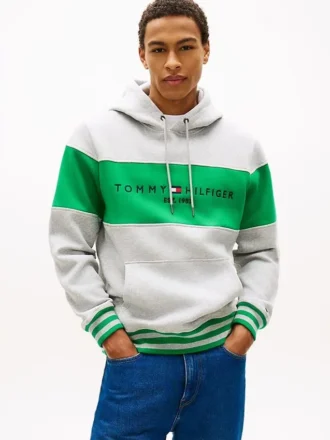 Hoodie com logótipo em blocos de cor