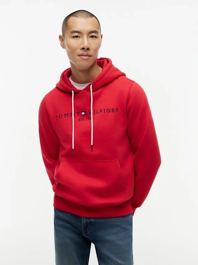 Hoodie com logótipo Tommy bordado Hoodie com logótipo Tommy bordado
