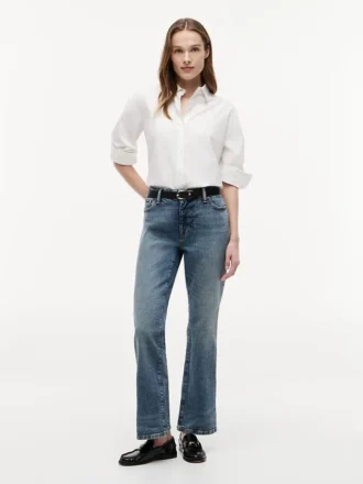 Jeans bootcut elásticos de cintura média