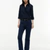 Jeans bootcut elásticos de cintura média Jeans bootcut elásticos de cintura média