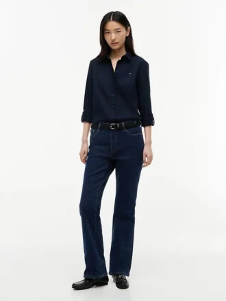 Jeans bootcut elásticos de cintura média