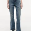 Jeans bootcut elásticos de cintura média Jeans bootcut elásticos de cintura média
