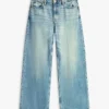 Jeans de cintura alta e perna larga Jeans de cintura alta e perna larga
