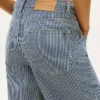 Jeans de cintura alta e perna larga com riscas ferroviárias Jeans de cintura alta e perna larga com riscas ferroviárias