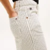 Jeans de cintura alta e perna larga com riscas ferroviárias Jeans de cintura alta e perna larga com riscas ferroviárias