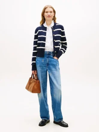 Jeans de cintura média com padrão em toda a peça Jeans de cintura média com padrão em toda a peça