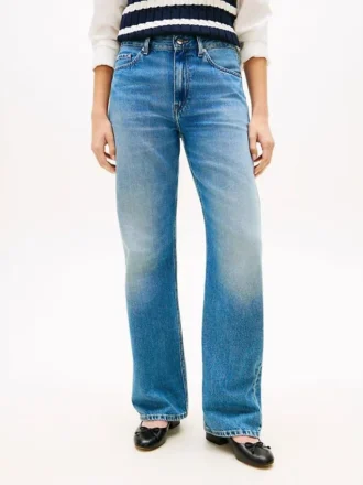 Jeans de cintura média, largos e de corte reto Jeans de cintura média, largos e de corte reto