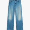 Jeans de cintura média, largos e de corte reto Jeans de cintura média, largos e de corte reto