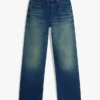Jeans de cintura média, largos e de corte reto Jeans de cintura média, largos e de corte reto
