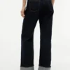 Jeans de ganga largos e retos de cintura média com ouropel Jeans de ganga largos e retos de cintura média com ouropel