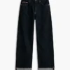 Jeans de ganga largos e retos de cintura média com ouropel Jeans de ganga largos e retos de cintura média com ouropel