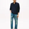 Jeans descontraídos com fivela