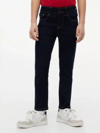 Jeans elásticos de corte justo para criança