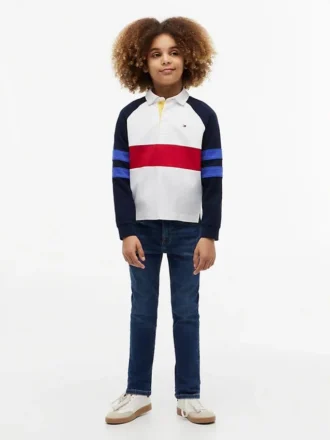 Jeans elásticos de corte justo para criança