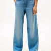 Jeans elásticos de corte largo para criança