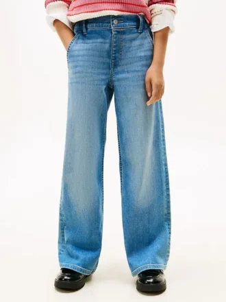 Jeans elásticos de corte largo para criança