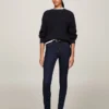 Jeans justos de cintura média com lavagem escura Jeans justos de cintura média com lavagem escura