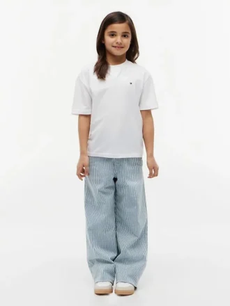 Jeans largos com riscas para criança